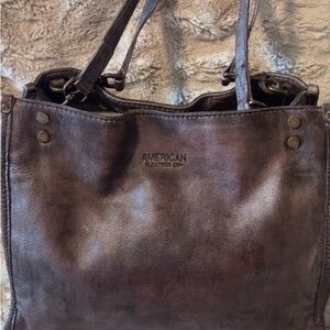 American Leather Co | Women’s Distressed Leather Shoulder Tote Handbag